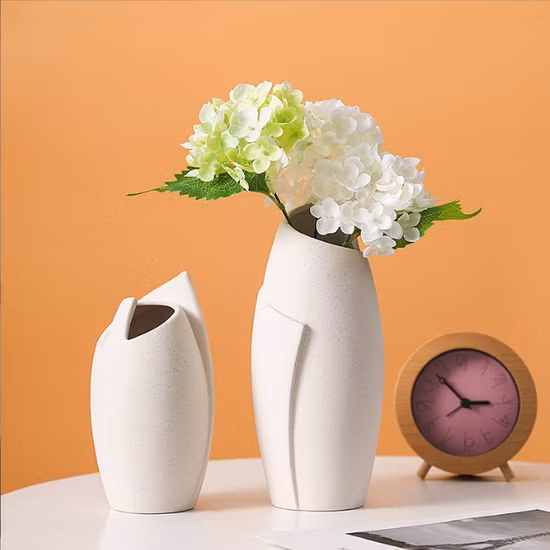 Vaso in ceramica embrione semplice bianco semplice